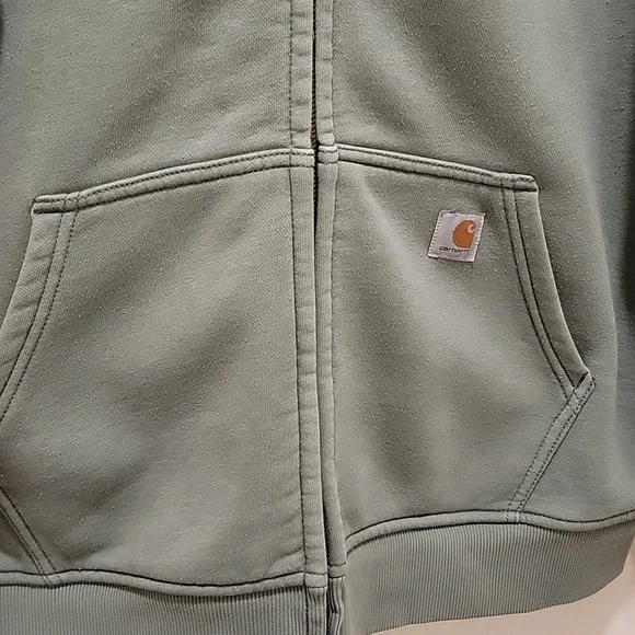 Carhartt Sage Green Full-Zip Hoodie Size 1X (16/18) - Picture 6 of 10
